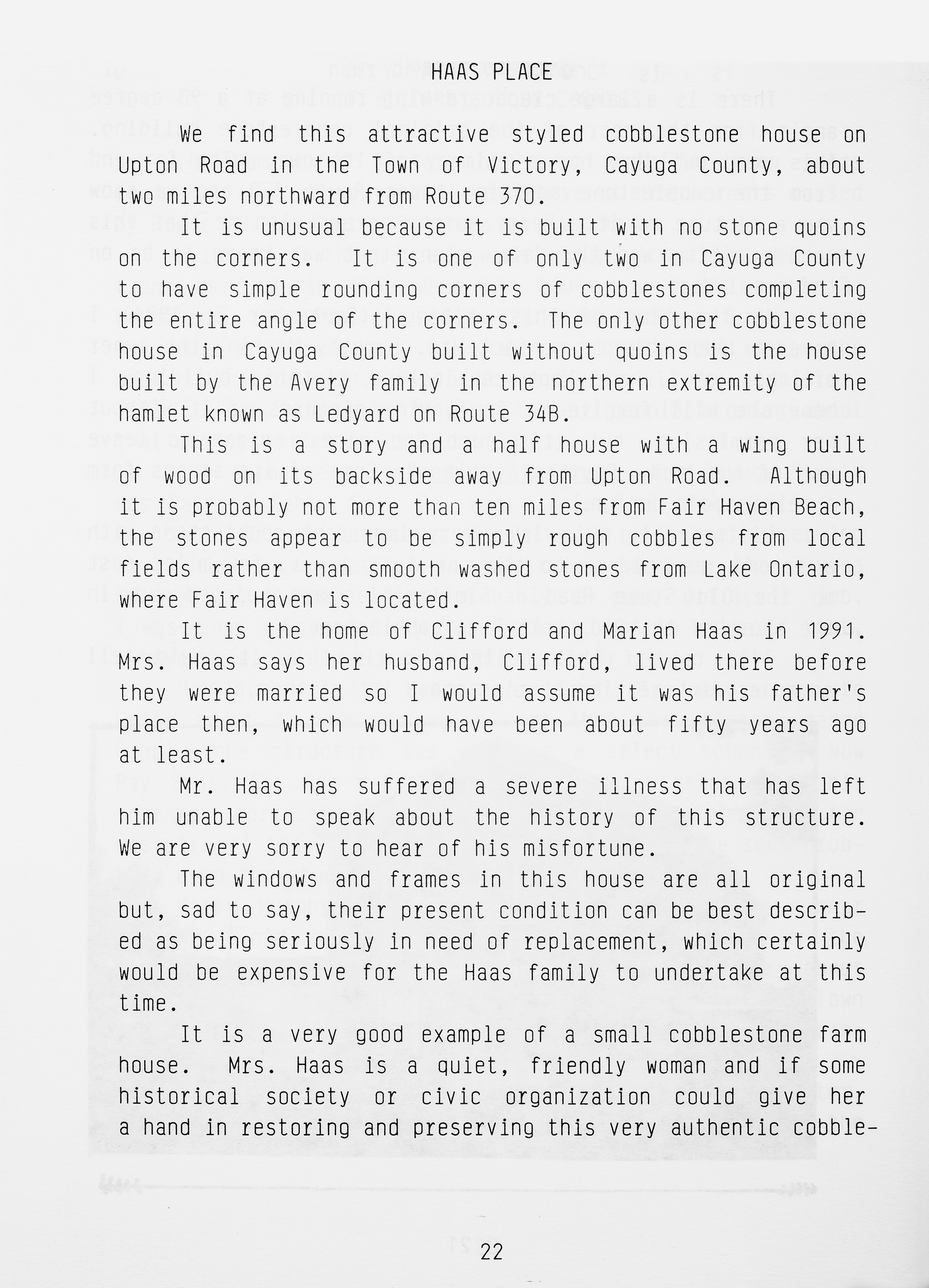 Cayugas Cobblestones p 22